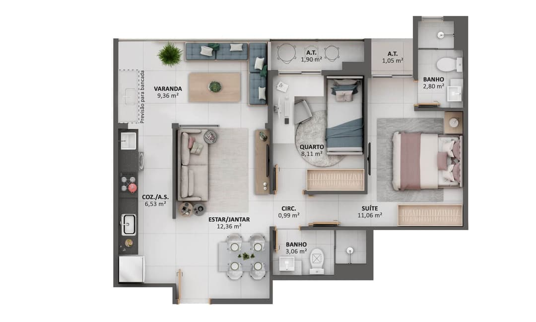 <p>Apartamento tipo 9</p>