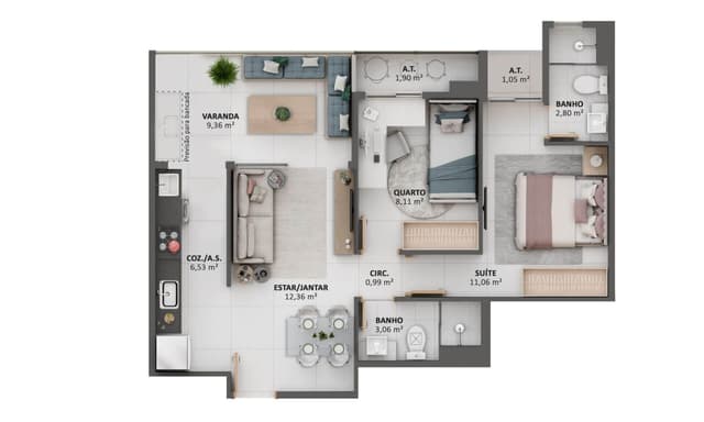 <p>Apartamento tipo 9</p>